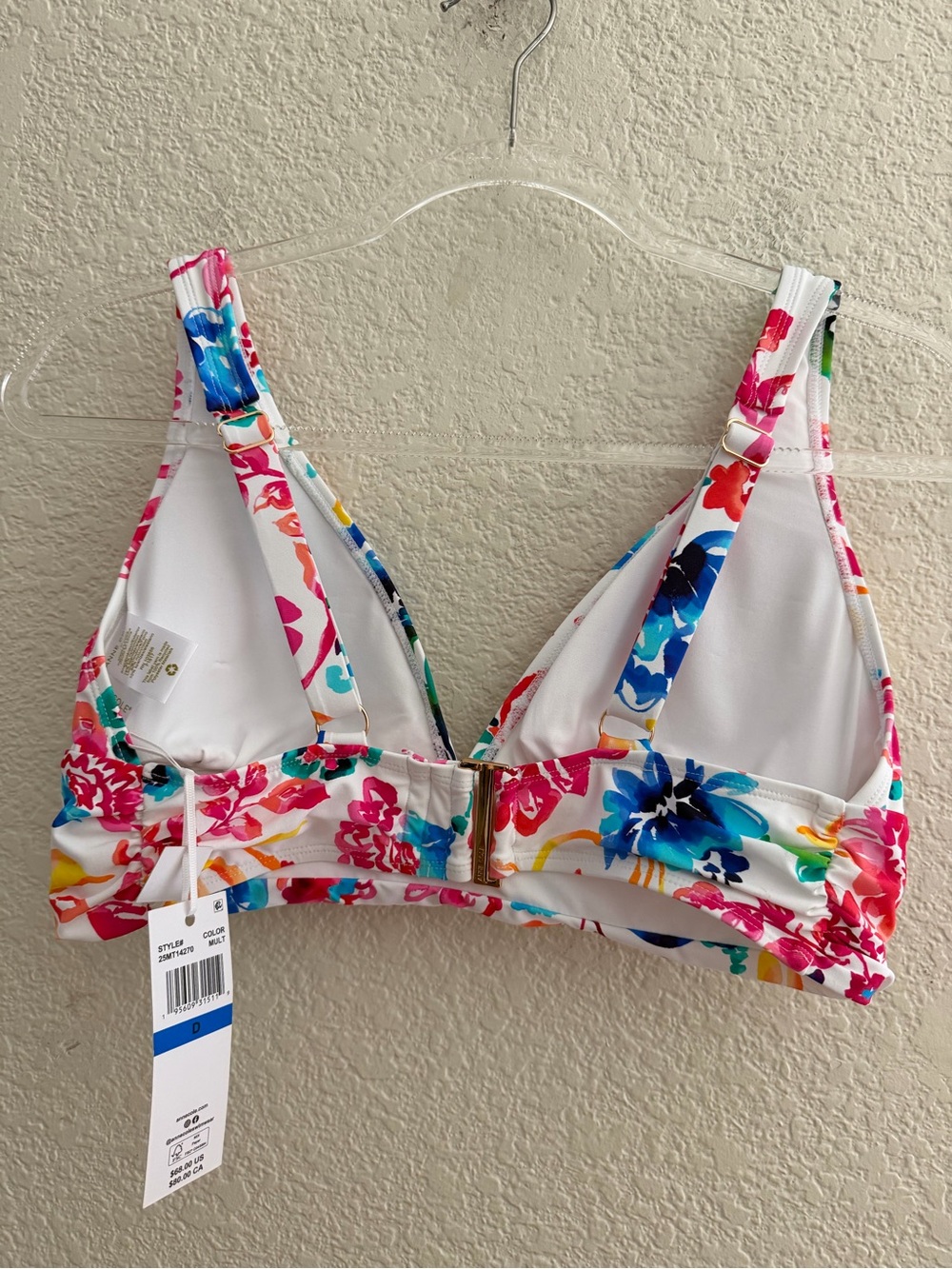 Anne Cole Watercolor Paisley Shirred Bikini Top - Picture 5 of 6